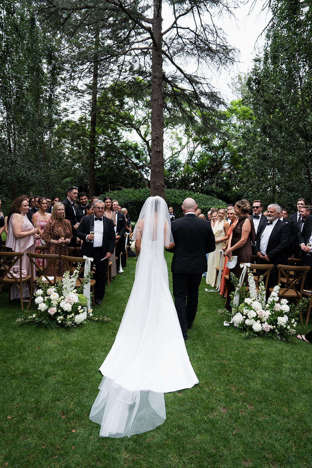 Outdoor garden wedding ceremony photos at Gabbinbar Homestead wedding venue in Toowoomba Queensland.