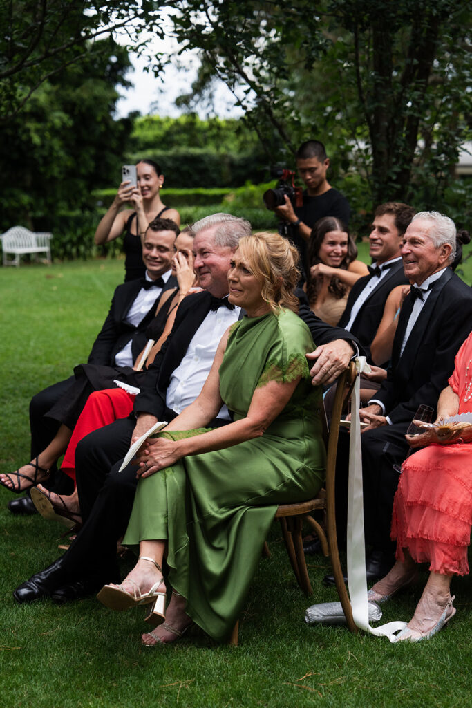 Outdoor garden wedding ceremony photos at Gabbinbar Homestead wedding venue in Toowoomba Queensland.