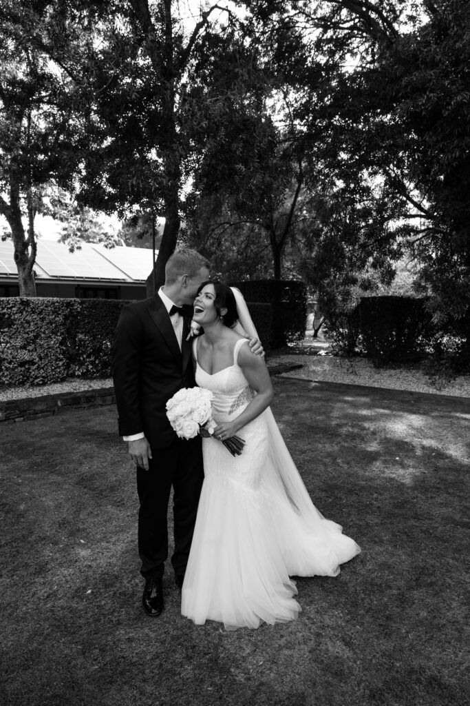 Bride and groom portraits at Flowerdale Estate wedding venue in Victoria