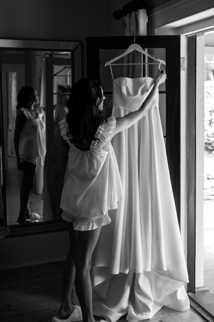 Bride and groom getting ready portraits at Flowerdale Estate wedding venue in Victoria